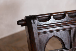 Antique Edwardian Gothic Style Solid Oak Handcarved Church Chairs