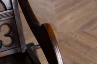 Antique Edwardian Gothic Style Solid Oak Handcarved Church Chairs
