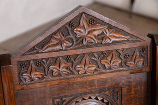 Antique Edwardian Gothic Style Solid Oak Handcarved Church Chairs