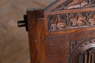 Antique Edwardian Gothic Style Solid Oak Handcarved Church Chairs