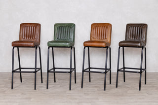 Jenson Distressed Leather Bar Stools