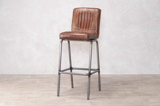 Jenson Distressed Leather Bar Stools