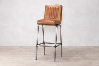 Jenson Distressed Leather Bar Stools