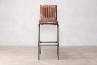 Jenson Distressed Leather Bar Stools