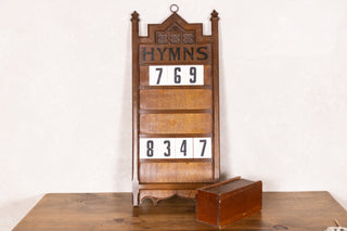 Vintage Wooden Hymn Board with Numbers