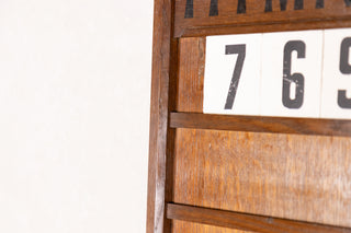 Vintage Wooden Hymn Board with Numbers