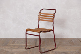 Vintage Stacking Chairs with Red Frame