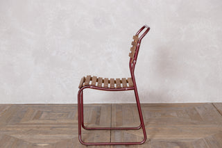 Vintage Stacking Chairs with Red Frame