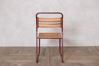 Vintage Stacking Chairs with Red Frame