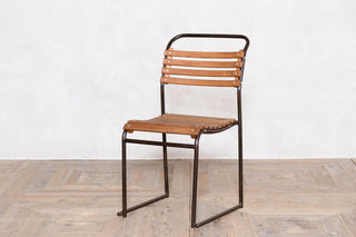 Set of 10 Vintage Brown Stacking Chairs