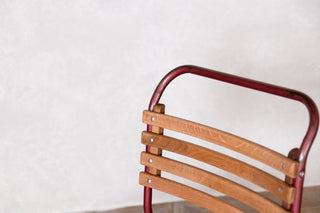 Vintage Stacking Chairs with Red Frame
