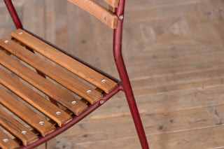 Vintage Stacking Chairs with Red Frame