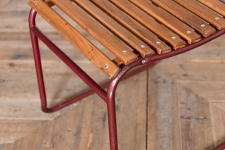Vintage Stacking Chairs with Red Frame