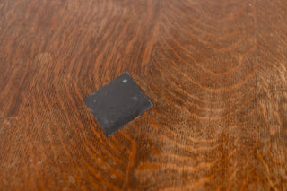 Large Church Oak Library Table with Leather Inset