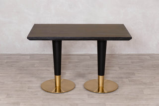 Brass Top with Black Edging Cafe Table Range