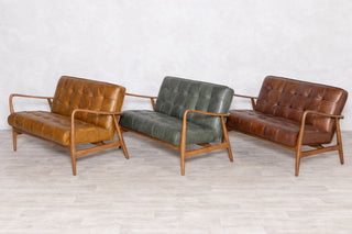 Hamilton Leather Mid-Century Sofa Range