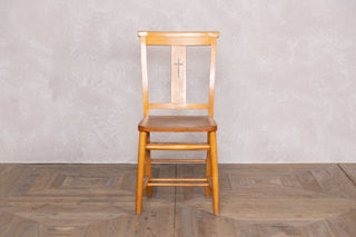 Vintage Cross Back Wooden Chapel Chair
