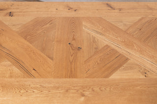 Oak Live Edge Dining Table with Tapered Legs - 180x100cm - SECONDS ITEM