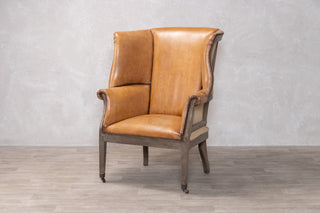 Fairmont Leather Wingback Chair - Tan