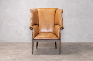 Fairmont Leather Wingback Chair - Tan