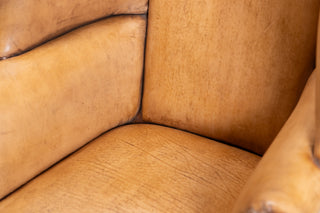 Fairmont Leather Wingback Chair - Tan