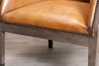 Fairmont Leather Wingback Chair - Tan