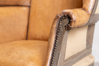 Fairmont Leather Wingback Chair - Tan