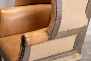 Fairmont Leather Wingback Chair - Tan