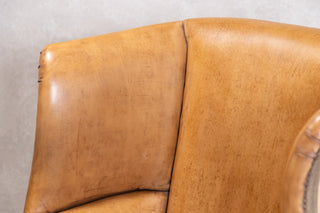 Fairmont Leather Wingback Chair - Tan