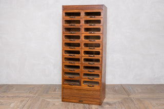 Tambour Front Haberdashery Cabinet with Glass Fronted Drawers