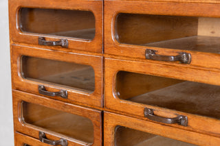 Tambour Front Haberdashery Cabinet with Glass Fronted Drawers
