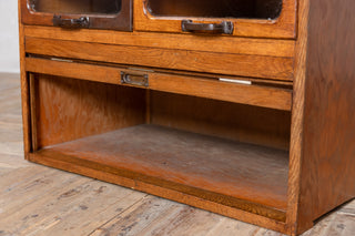 Tambour Front Haberdashery Cabinet with Glass Fronted Drawers