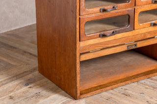 Tambour Front Haberdashery Cabinet with Glass Fronted Drawers