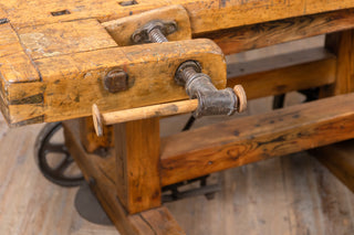 Vintage Display Stand Kitchen Island on Wheels