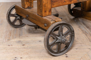 Vintage Display Stand Kitchen Island on Wheels