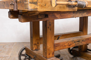 Vintage Display Stand Kitchen Island on Wheels