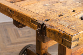 Vintage Display Stand Kitchen Island on Wheels