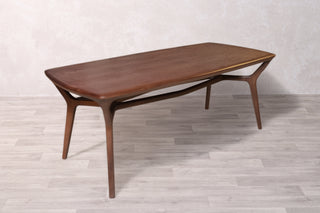 Rowan Scandi Style Dining Table with Wooden Top in Walnut - SECONDS ITEM