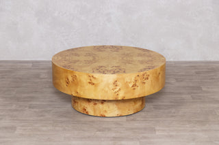 Casa Burl Wood Veneer Round Coffee Table
