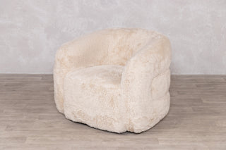Geneva Faux Fur Fully Upholstered Swivel Chair
