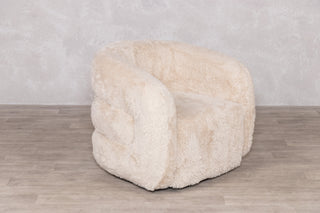Geneva Faux Fur Fully Upholstered Swivel Chair