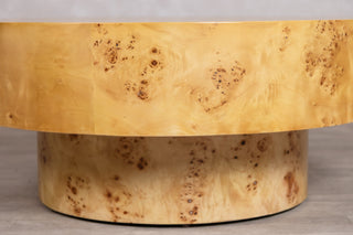 Casa Burl Wood Veneer Round Coffee Table