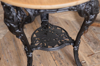 Victorian Style Cast Iron Table and Wooden Stool Set