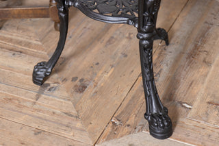 Victorian Style Cast Iron Table and Wooden Stool Set