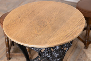 Victorian Style Cast Iron Table and Wooden Stool Set
