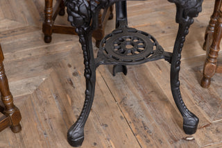 Victorian Style Cast Iron Table and Wooden Stool Set