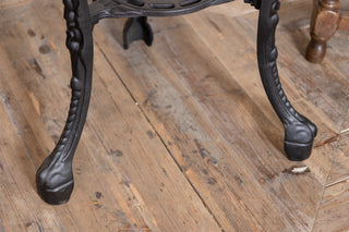 Victorian Style Cast Iron Table and Wooden Stool Set