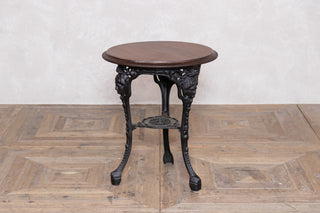 Victorian Style Cast Iron Table and Wooden Stool Set
