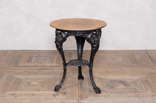 Victorian Style Cast Iron Table and Wooden Stool Set
