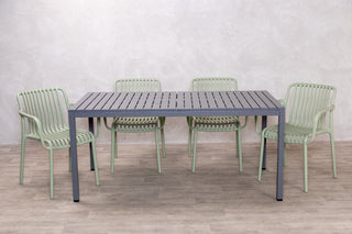 California Garden Outdoor Grey Café Table Set with Maldives Chairs
